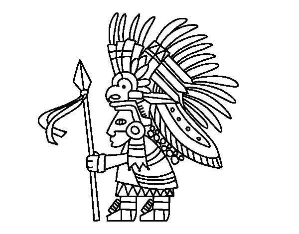Dibujo De Guerrero Azteca Para Colorear Dibujos Net