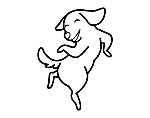 Dibujo de Perro saltando para Colorear - Dibujos.net
