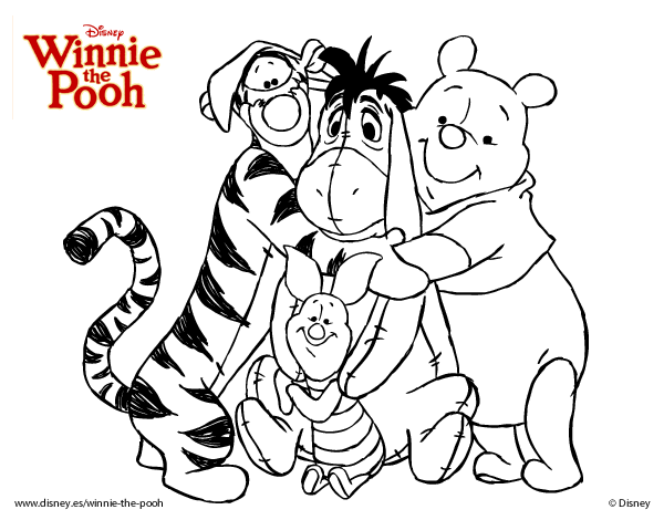 Imagenes Para Colorear De Winnie De Pooh Y Sus Amigos - Impresion gratuita